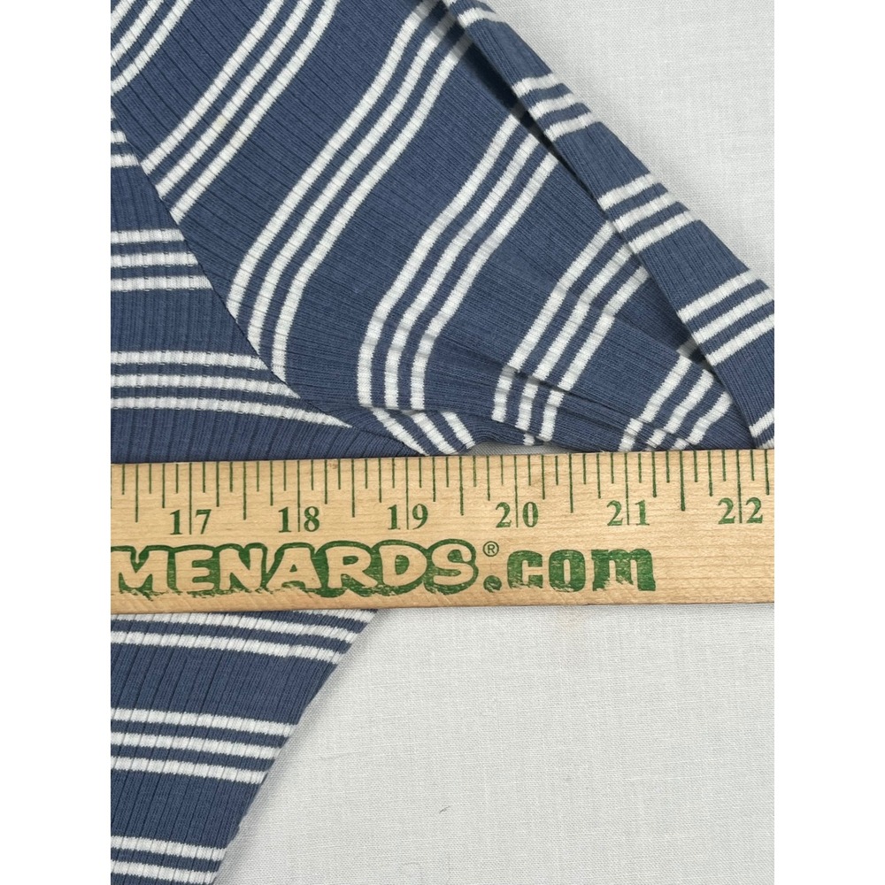 a.n.a A New Approach Henley Top Womens Large Blue White Striped Ribbed L - Picture 4 of 7